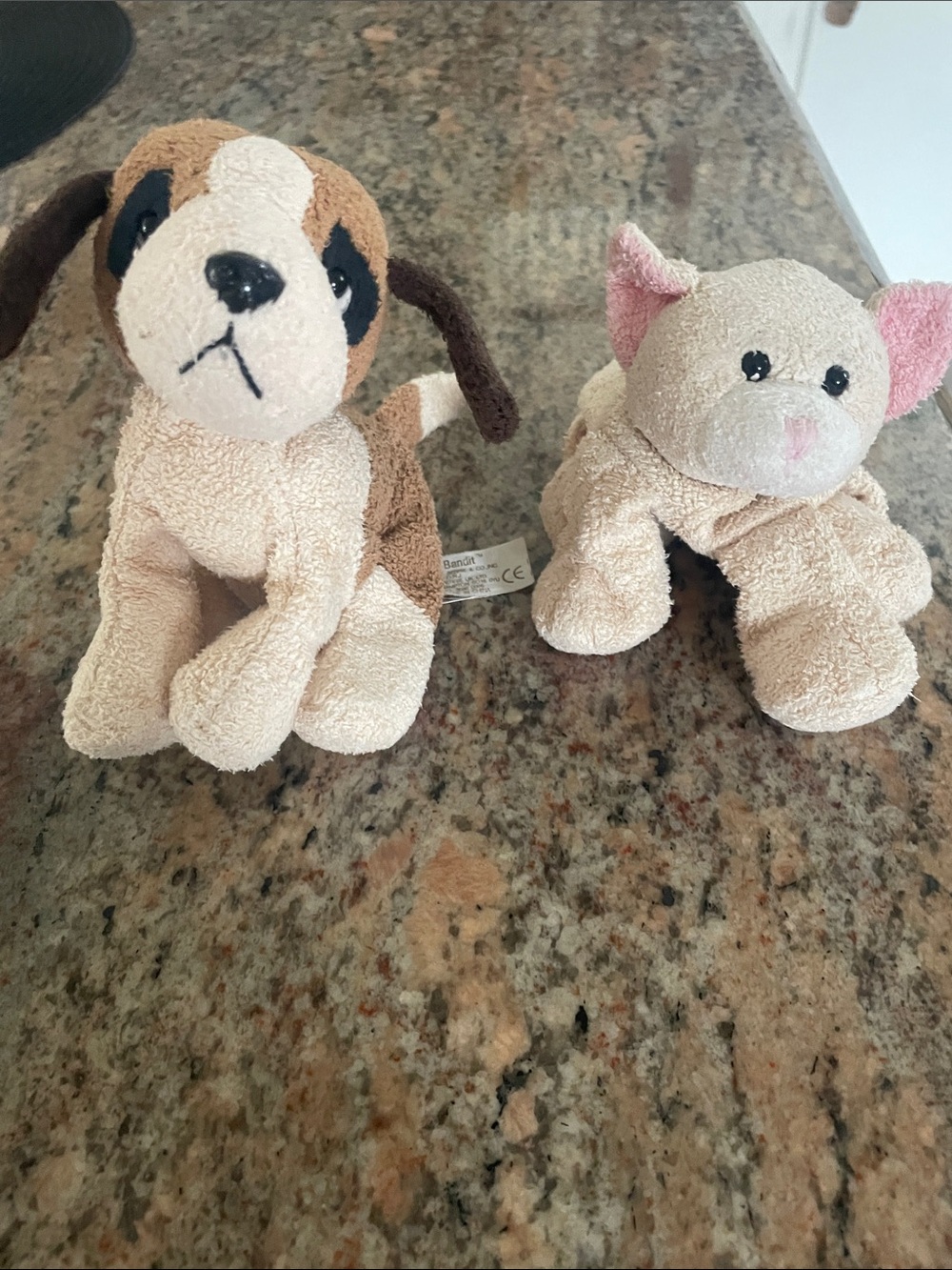Plush Puppy and Kitten Set - Beige and Brown
